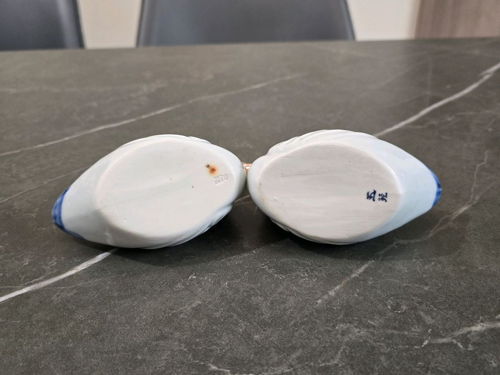 청화백자 오리 한쌍 이미지