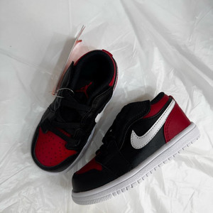 (새상품) 나이키 키즈 조던 1 검빨 찍찍이 130 유아 운동화 이미지