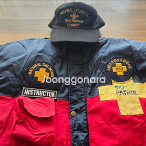 대한 스키 협회 스키복 SKI PATROL 스키 패트롤 패딩 XL + 용평 리조트 스키 패트롤 모자 스키 패딩 이미지