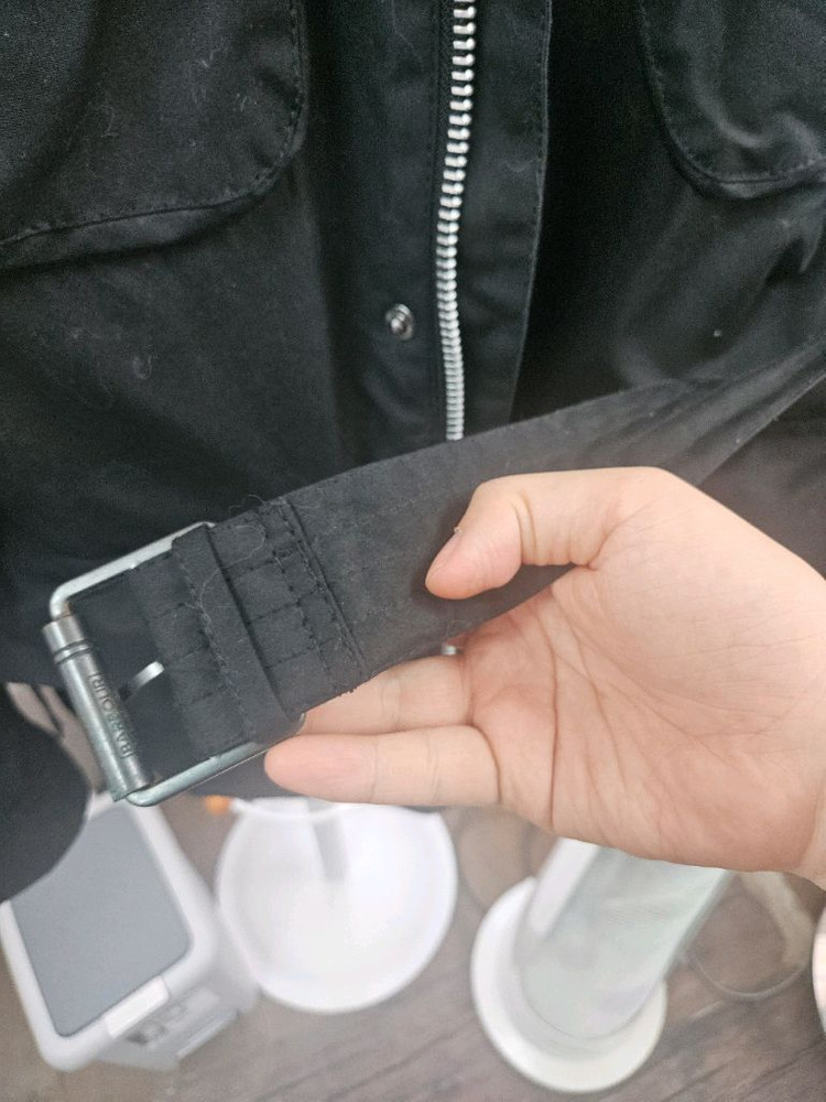 바버 인터내셔널 벨티드 왁스 자켓 M사이즈 블랙 이미지