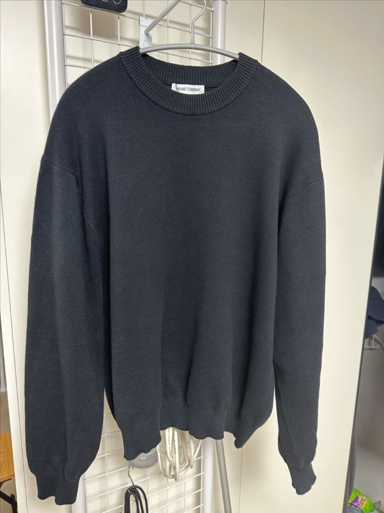 [더니트컴퍼니] 워셔블 코튼 크루넥 니트 (블랙, m사이즈) 이미지