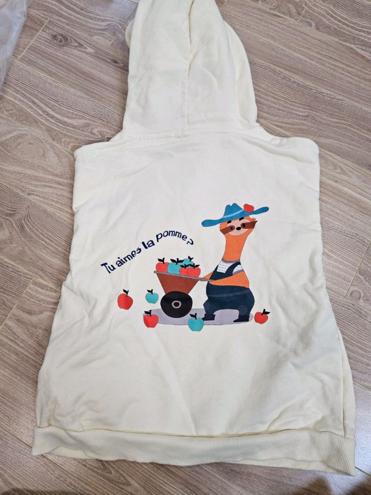 누클키즈 화이트 후드티 120사이즈 이미지