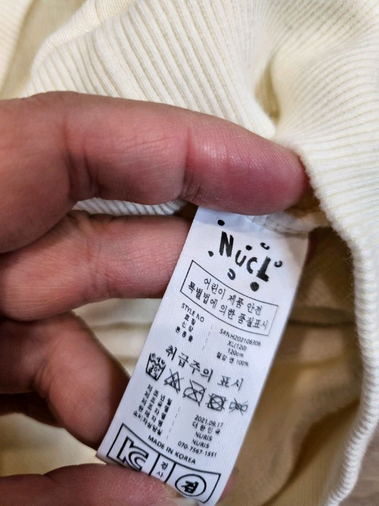 누클키즈 화이트 후드티 120사이즈 이미지