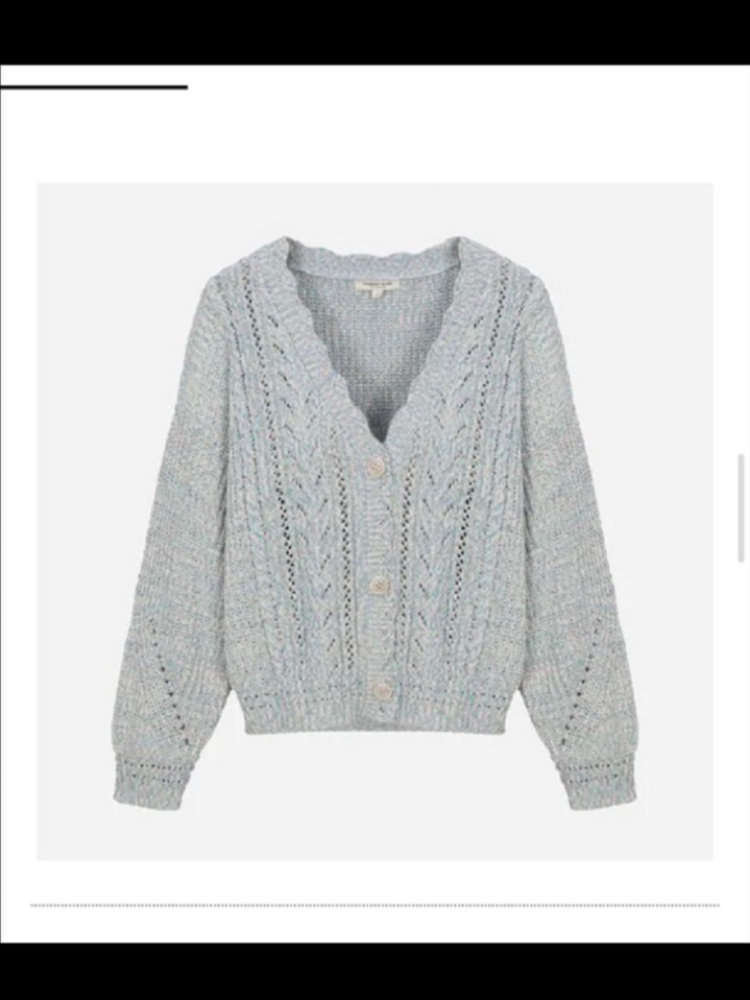 써스데이아일랜드 테입사 케이블 니트 가디건 (T252MCD134W) 이미지