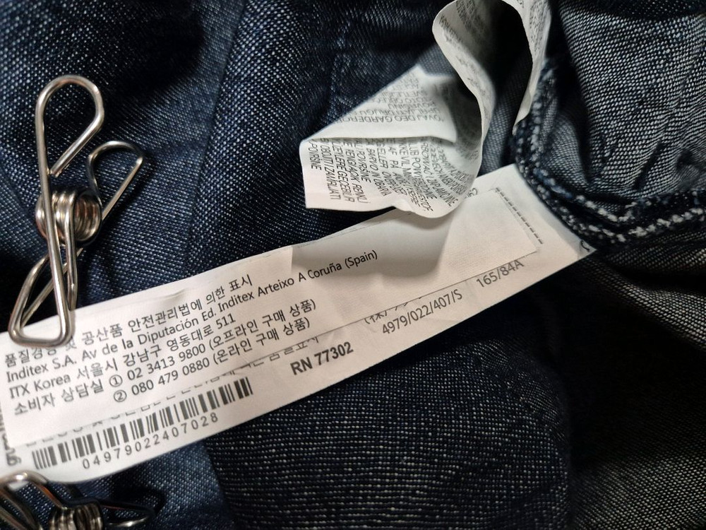 [새상품]자라 ZARA 데님 반팔 미니 원피스 S 이미지