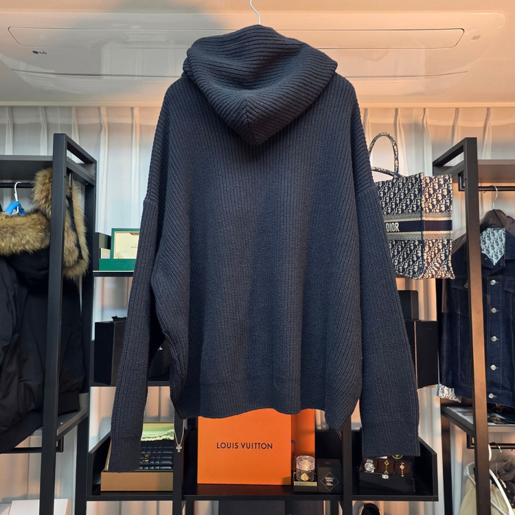 {클로젯}[XL]셀린느 체인로고 리브드 니트 후드티 이미지