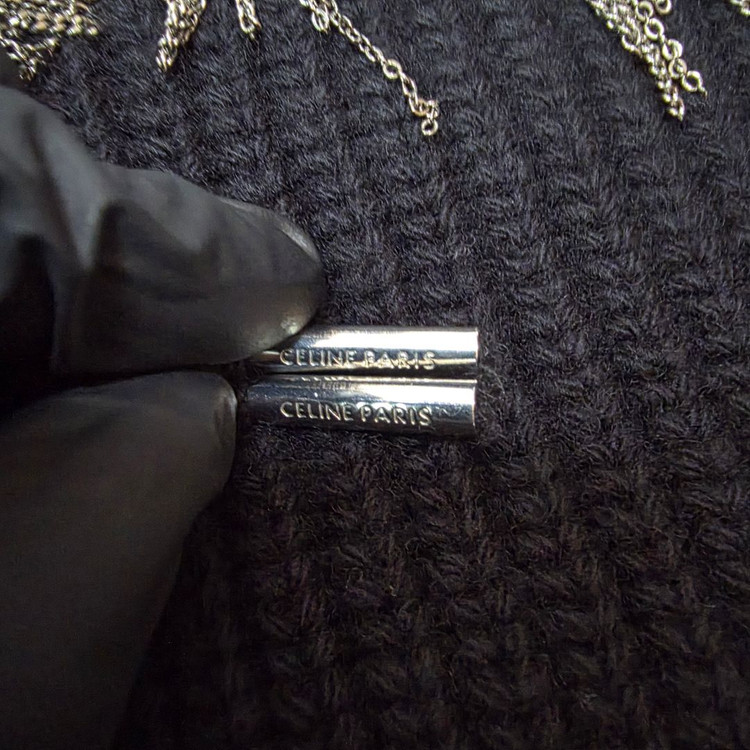 {클로젯}[XL]셀린느 체인로고 리브드 니트 후드티 이미지