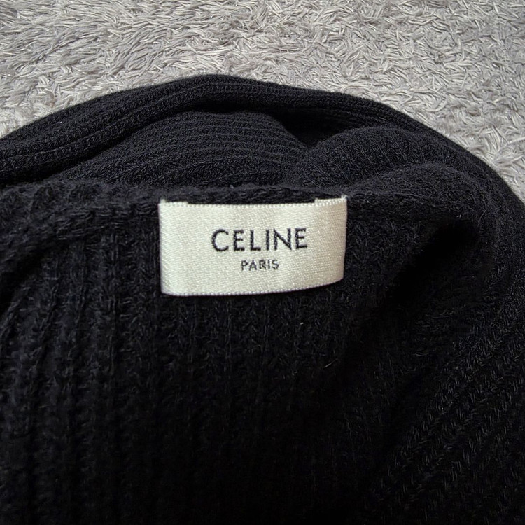 {클로젯}[XL]셀린느 체인로고 리브드 니트 후드티 이미지