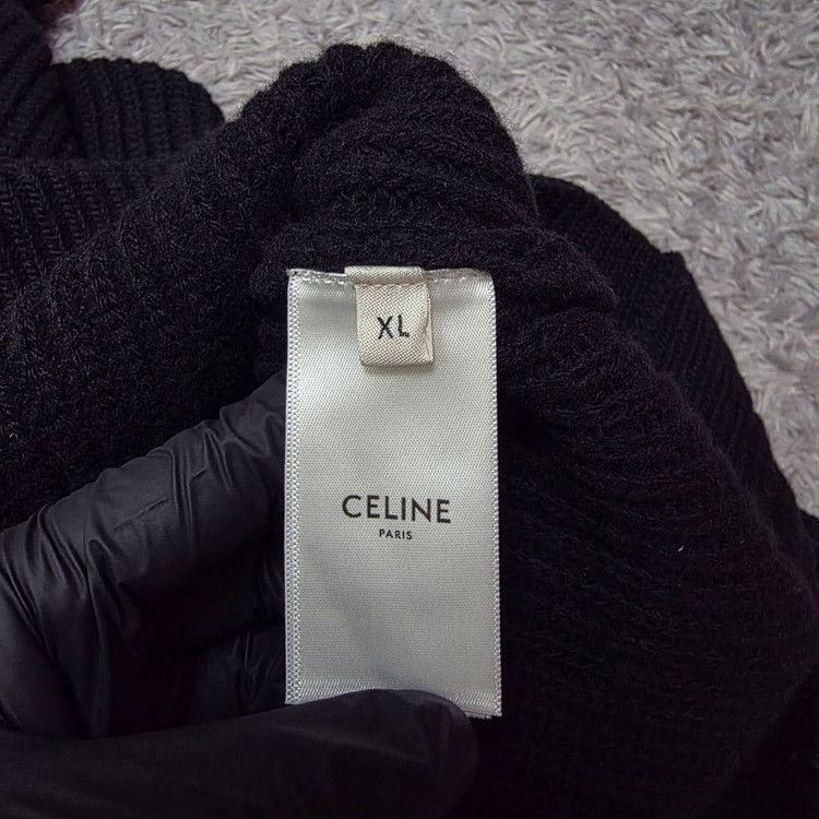 {클로젯}[XL]셀린느 체인로고 리브드 니트 후드티 이미지