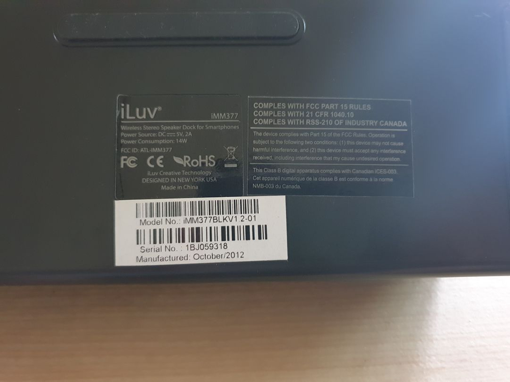 Iluv 무선 스테레오 스마트폰 도킹 스피커 iMM37 이미지