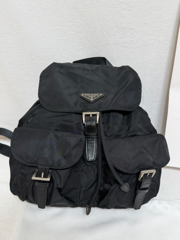 정품 프라다 포코노 나일론 투포켓 백팩 블랙 미디움 이미지