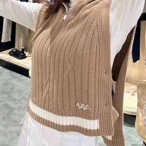 아페쎄골프 니트베스트 블랙,베이지 이미지