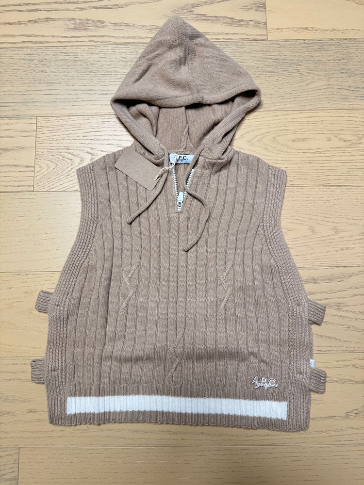 아페쎄골프 니트베스트 블랙,베이지 이미지