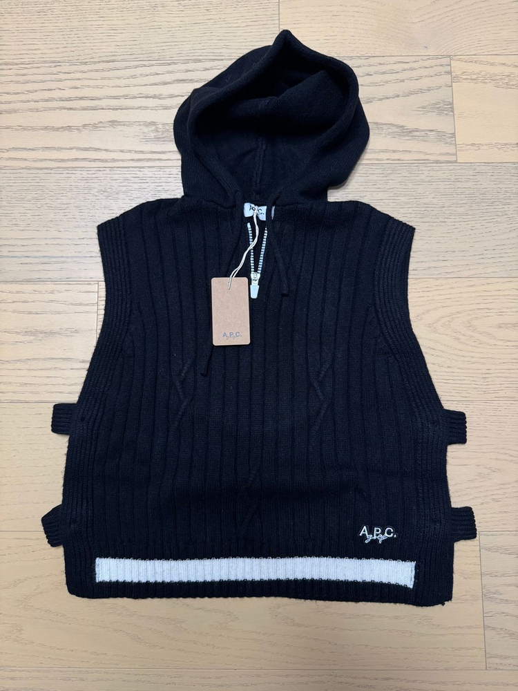 아페쎄골프 니트베스트 블랙,베이지 이미지