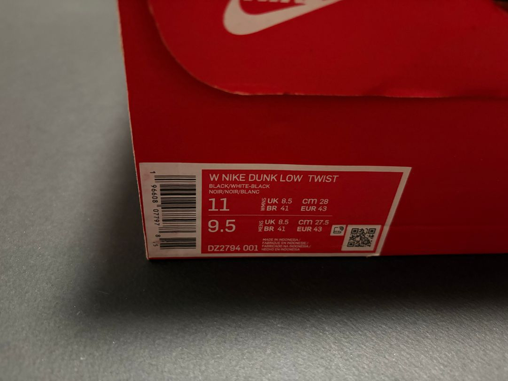 [280] 나이키 우먼스 덩크 로우 트위스트 블랙 앤 화이트 이미지