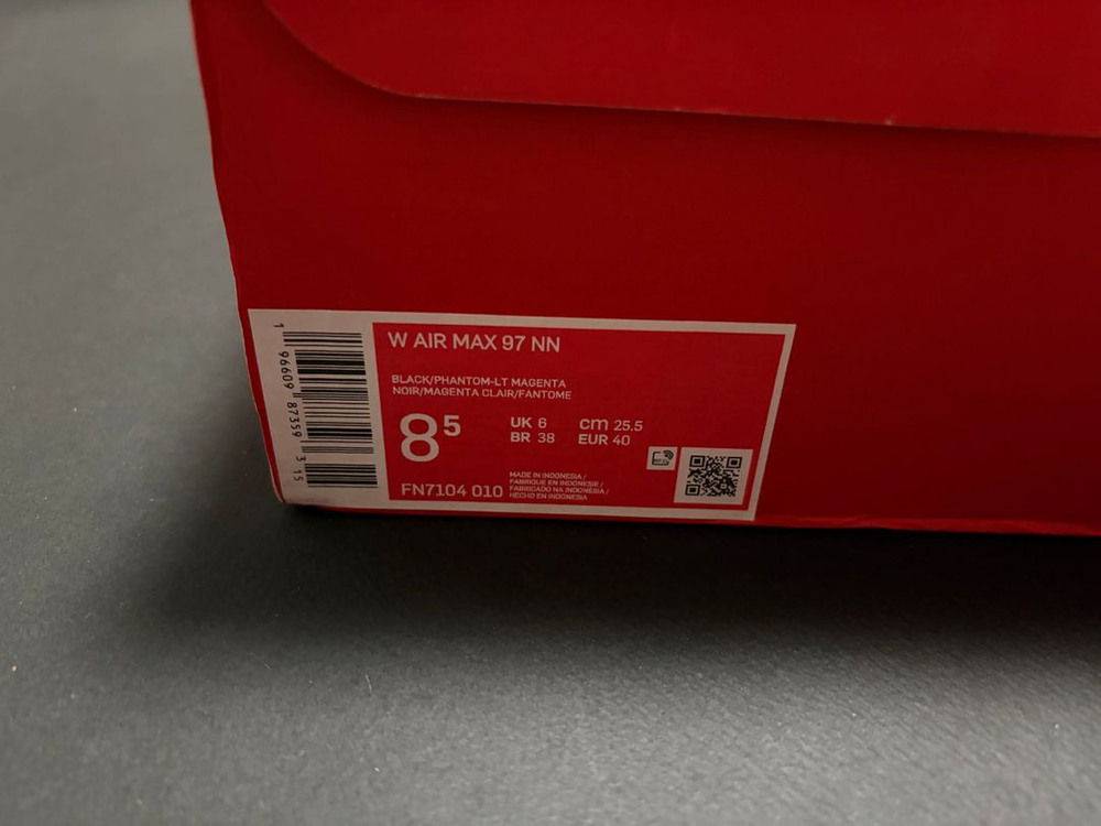 나이키 우먼스 에어 맥스 97 블랙 라이트 마젠타 이미지