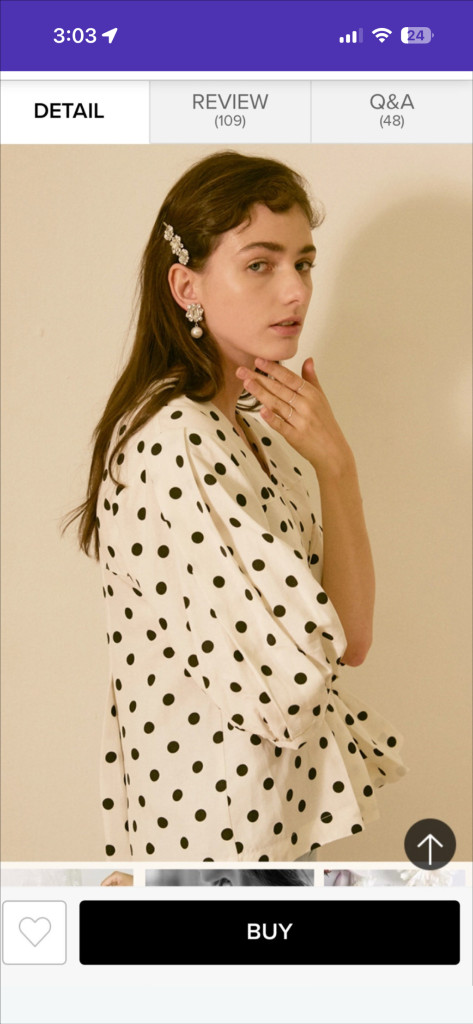 보카바카 이사벨 도트 블라우스 이미지