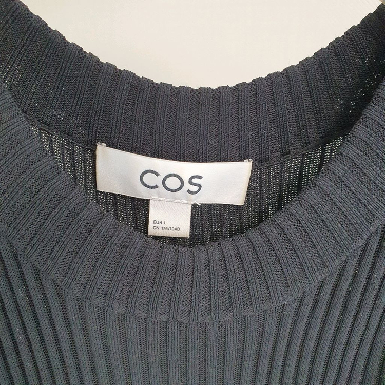 코스cos 스트라이프 골지니트 반팔롱원피스 이미지