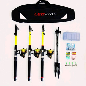 원투낚시대3m 3대+4000번릴 3대+받침대+가방+소품 이미지