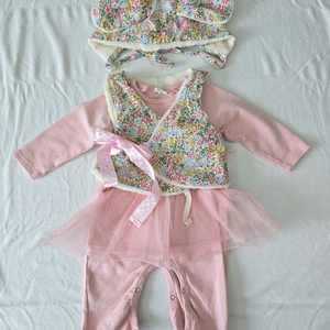 아기 한복 스타일 모자, 조끼 80-90 이미지