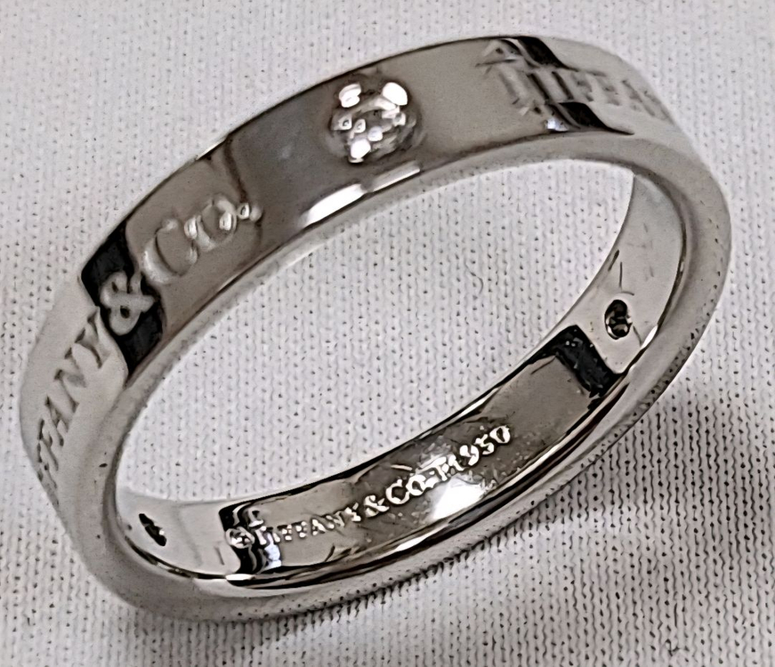 정품 티파니 49호 3p다이아 밴드링 pt플래티늄 이미지