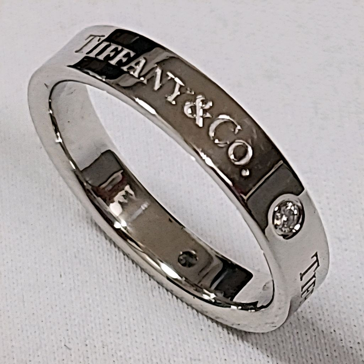 정품 티파니 49호 3p다이아 밴드링 pt플래티늄 이미지