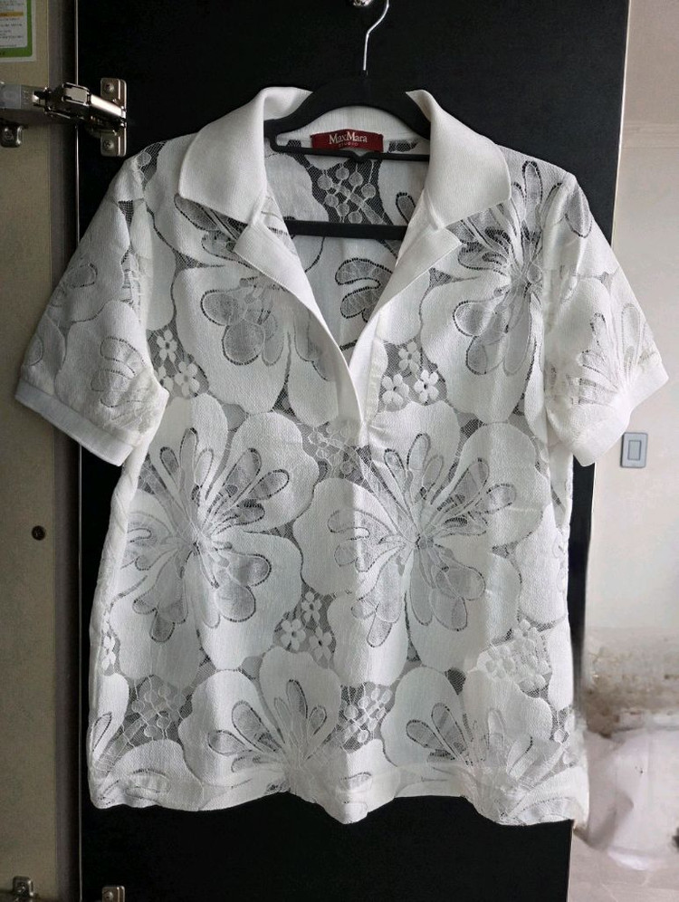 막스마라 비앙코 도나 레이스 폴로셔츠ㅡ정품 새상품 가격내림 이미지