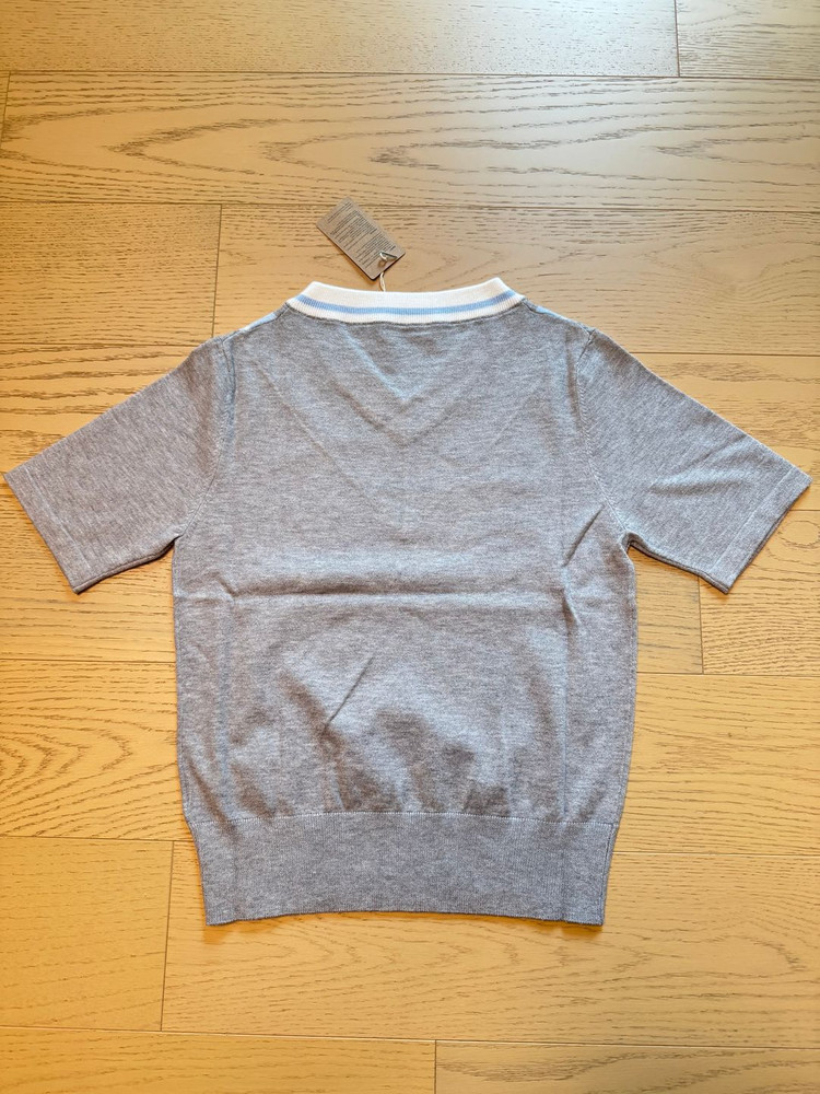 아페쎄골프 여성 니트 반팔티 그레이,네이비 이미지