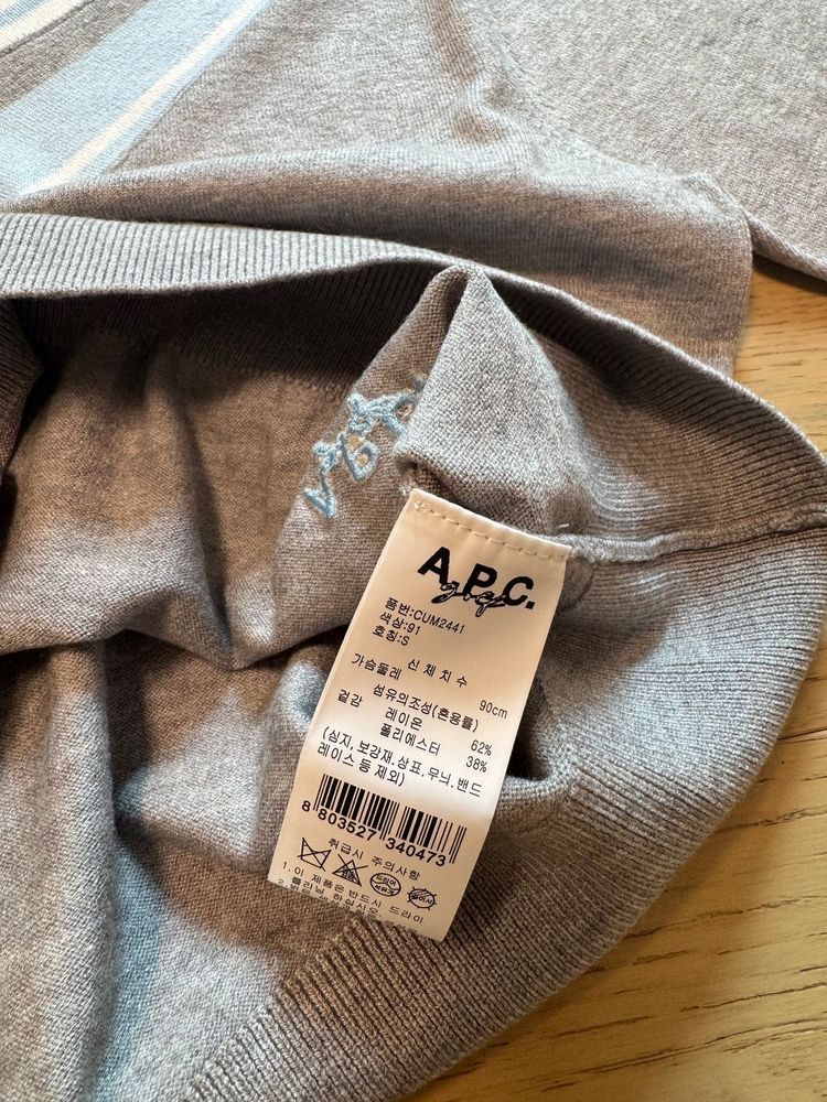 아페쎄골프 여성 니트 반팔티 그레이,네이비 이미지