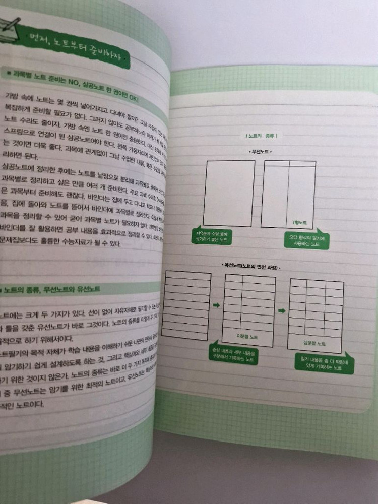 공부생 노트필기 마리북스 최귀길 성적 향상 공부법 필기 없는 깨끗한 책 이미지