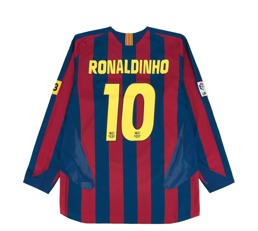 [2XL] 나이키 호나우지뉴 FC 바르셀로나 05/06 레트로 레플리카 롱슬리브 저지 마킹버전 미개봉 새상품 택포 이미지