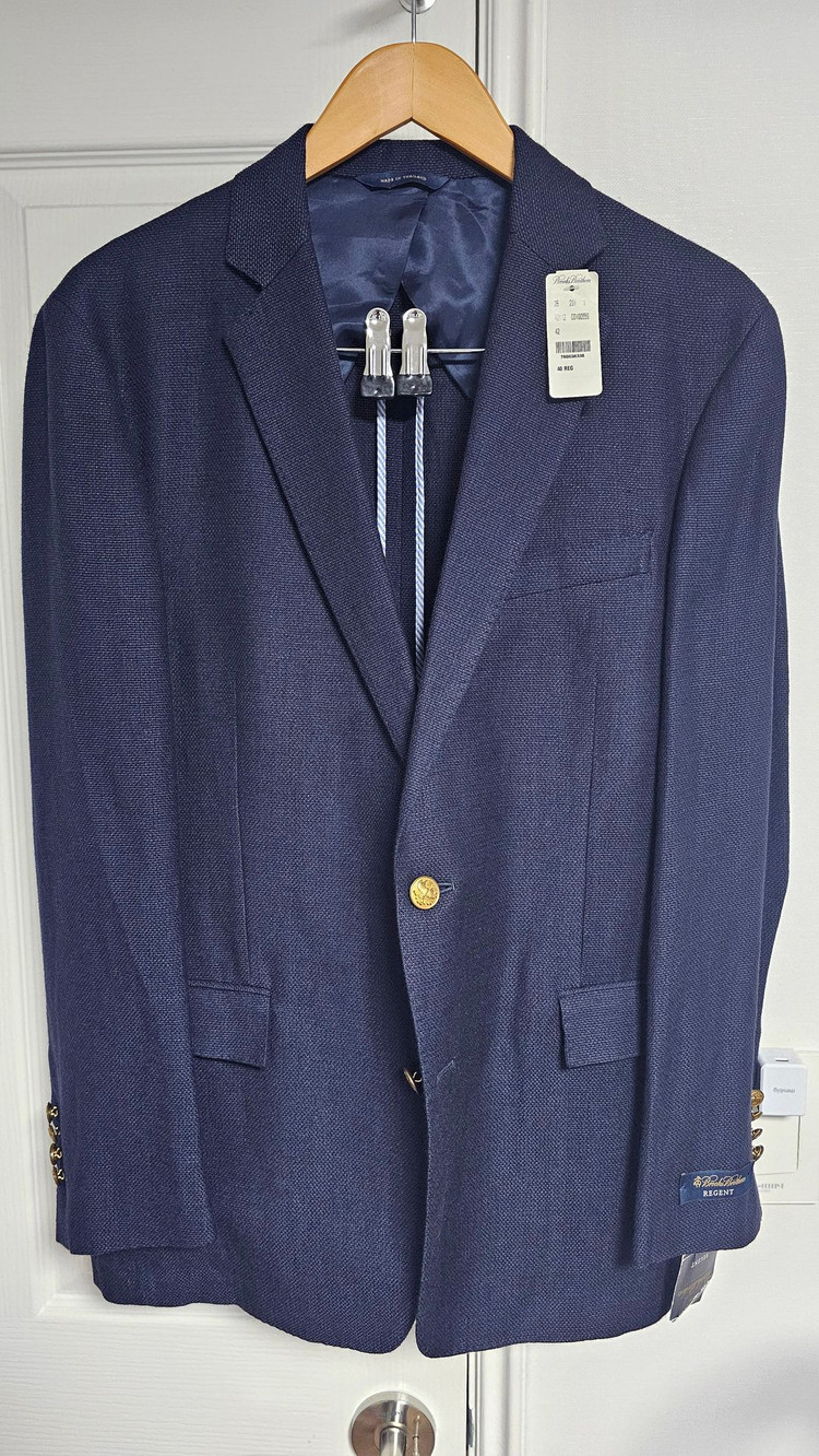 신품 브룩스 브라더스 울혼방 금장 블레이저 40R 이미지