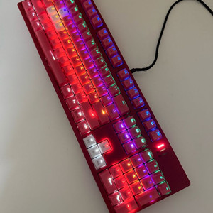 앱코해커 K8700 체리컬러 크리스탈 게이밍 광축 유선 기계식 키보드 마우스 헤드셋 스피커 이미지