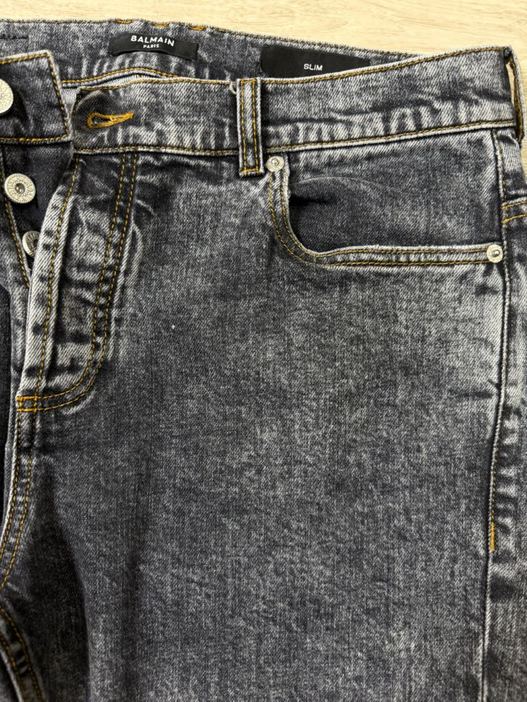 발망 BALMAIN 남성 슬림핏 블랙 워싱 데님 (32사이즈) 이미지