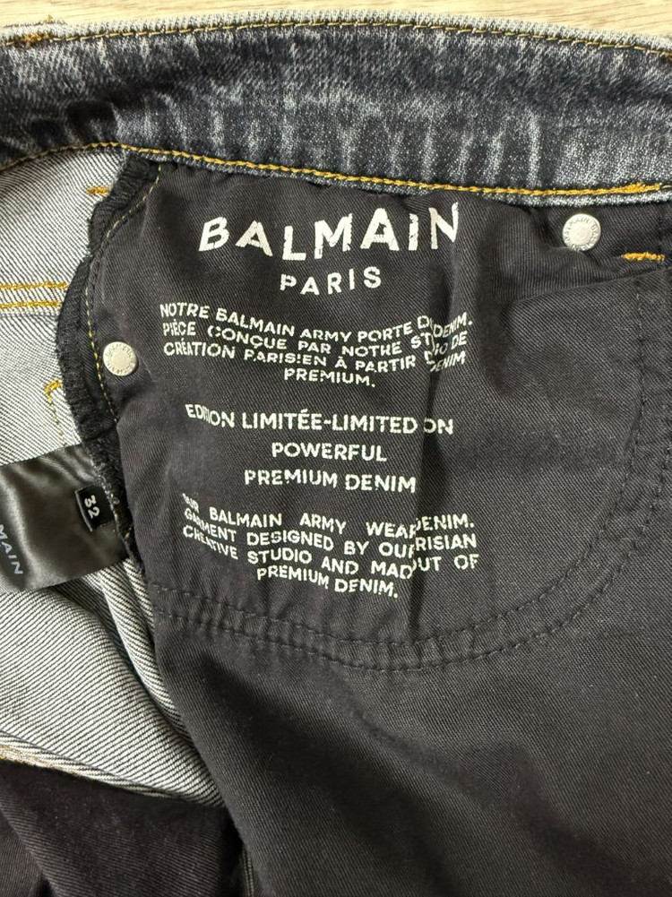 발망 BALMAIN 남성 슬림핏 블랙 워싱 데님 (32사이즈) 이미지