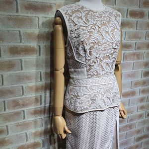 제이멘델 명품 실크 배색 레이스자수 정장 원피스 55 이미지