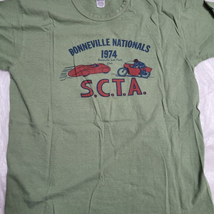 웨어하우스(2nd hand 티셔츠 LOT 4064) S.C.T.A 애플그린(쑥색청사과색) L사이즈 앞뒤양면프린팅 이미지