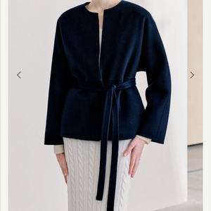 시에 sie 아델 핸드메이드 하프 코트 네이비 이미지