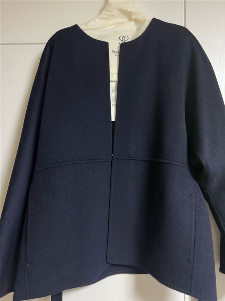 시에 sie 아델 핸드메이드 하프 코트 네이비 이미지