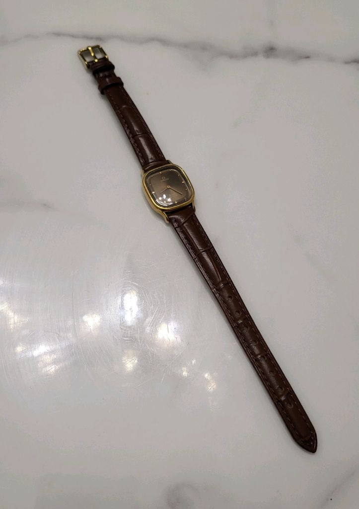 오메가 드빌 금장 여성 레이디 쿼츠 시계 빈티지 여자 손목시계 팔찌 이미지