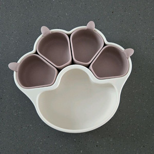 흡착식판 아기 퍼기식판 2set 뚜껑 포함 이미지