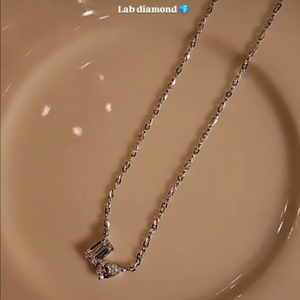 [새제품] 14k 랩다이아 목걸이 페어컷 에멜컷 화이트골드 이미지