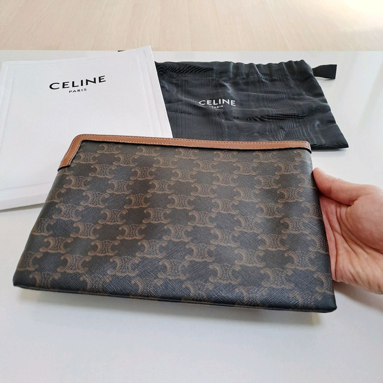 [100%/정품] 셀린느 트리옹프 캔버스 클러치, 셀린느파우치,셀린느클러치,셀린느가방 이미지