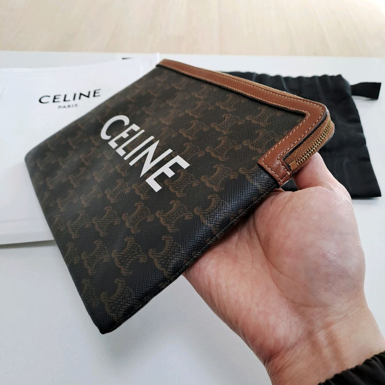 [100%/정품] 셀린느 트리옹프 캔버스 클러치, 셀린느파우치,셀린느클러치,셀린느가방 이미지