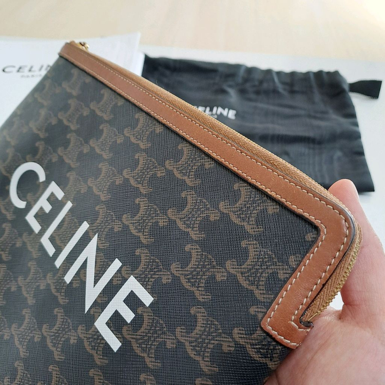 [100%/정품] 셀린느 트리옹프 캔버스 클러치, 셀린느파우치,셀린느클러치,셀린느가방 이미지