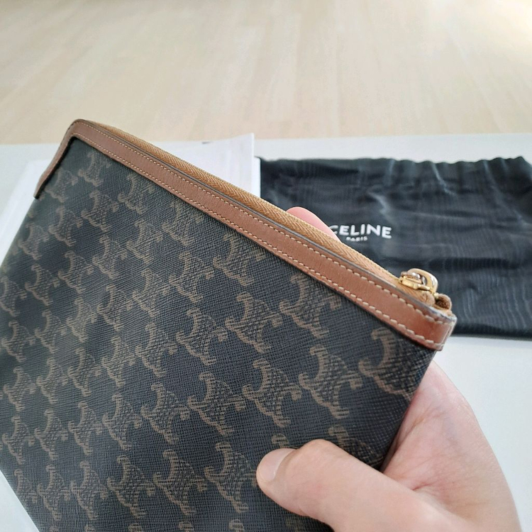 [100%/정품] 셀린느 트리옹프 캔버스 클러치, 셀린느파우치,셀린느클러치,셀린느가방 이미지