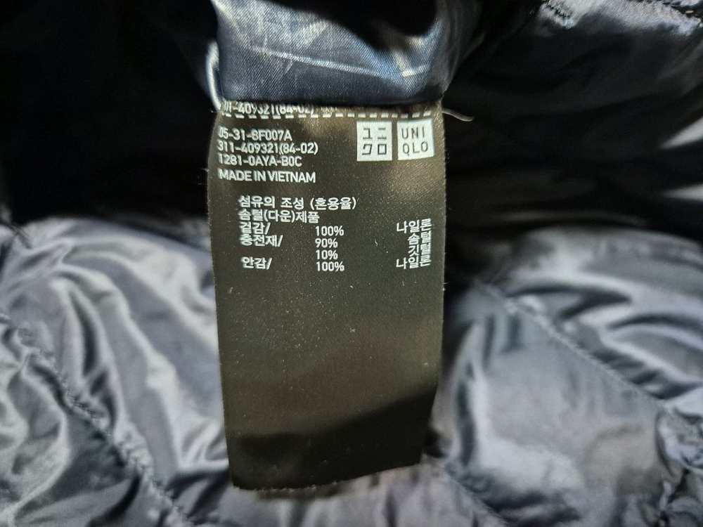유니클로 남성 경량 다운 패딩조끼 네이비 L 이미지
