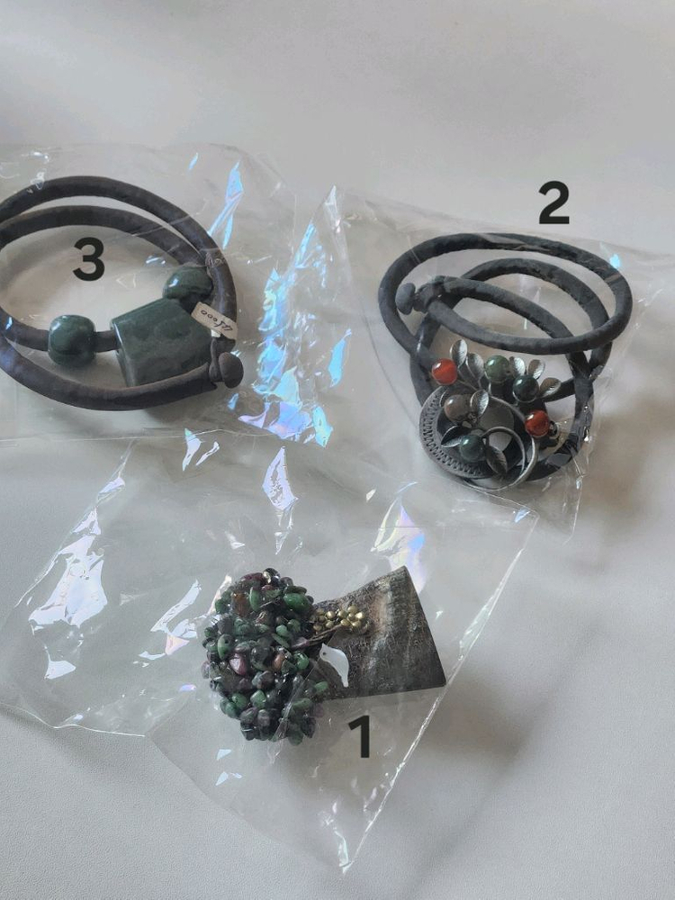 멋스러운 브로치, 원석 실크 목걸이 이미지