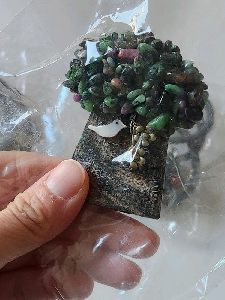 멋스러운 브로치, 원석 실크 목걸이 이미지