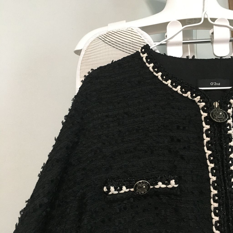 한섬 오즈세컨 22 플리츠 블록 트위드 원피스 (55) 이미지